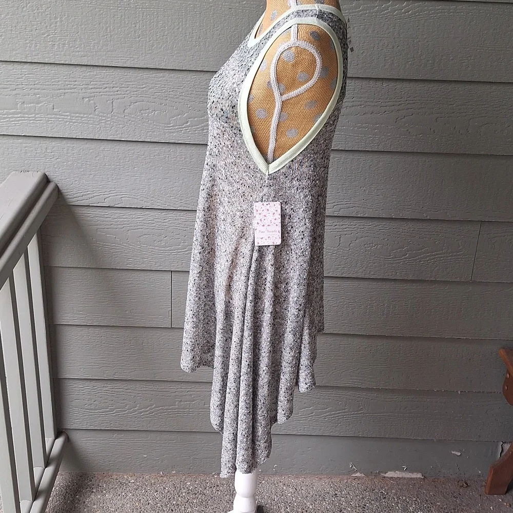 NWT Free People Bumble Bees Knees Semi Sheer Asymmetrical Tank Top Tunic Size M - Picture 3 of 9